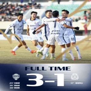 김천 상무, FC안양 상대로 3-1 역전승… 3경기 연속 무패