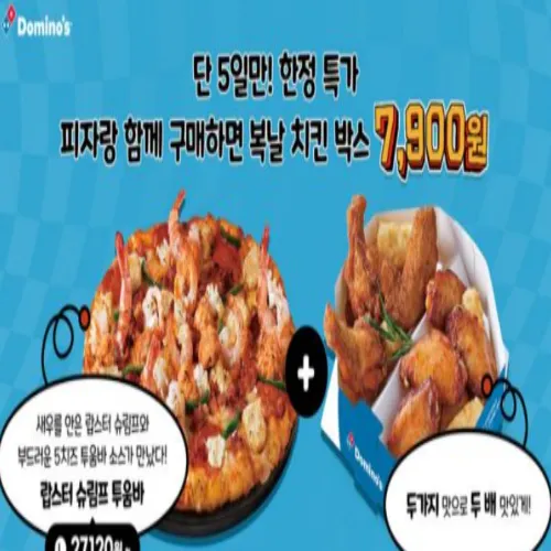 도미노피자 복날 치킨 박스