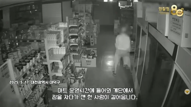 마트 영업 종료 후 침입한 여성이 담배와 식료품을 훔쳐 경찰에 체포됐다.