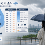 2026년 5월 12일 화요일은 전국 대부분 지역에 비가 내리겠다. 충청·전라·경상 내륙과 제주를 중심으로 돌풍과 천둥·번개, 우박 가능성도 예보됐다.