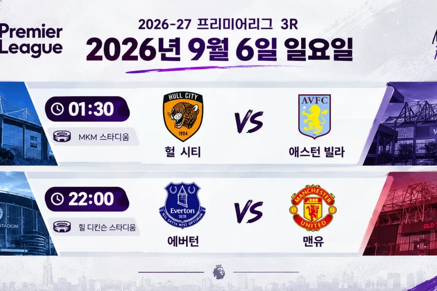 2026년 9월 6일 프리미어리그 3R 프리뷰