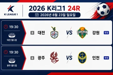 2026년 8월 23일 K리그1 24라운드 프리뷰
