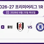 2026년 8월 25일 프리미어리그
