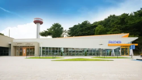 예당호 출렁다리 인근에 문을 연 빽다방 예당호점 외관