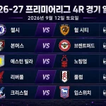 2026년 9월 12일 프리미어리그 4R 첼시 헐 시티 리버풀 풀럼 경기 프리뷰
