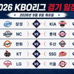 2026년 9월 8일 KBO 경기 일정·전체 프리뷰