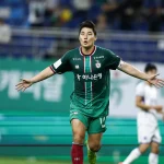 대전 하나시티즌 주민규가 FC안양전에서 동점골을 넣는 장면