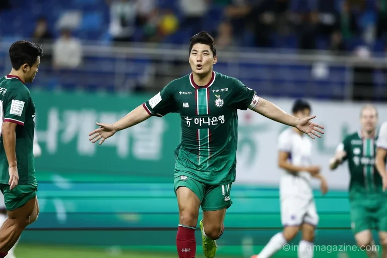 대전 하나시티즌 주민규가 FC안양전에서 동점골을 넣는 장면