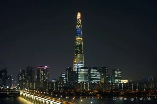 롯데월드타워 추석 달토끼 미디어파사드 야경