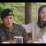 신병4 전우주 역 한가인이 부대 면회 장면에 등장한 모습
