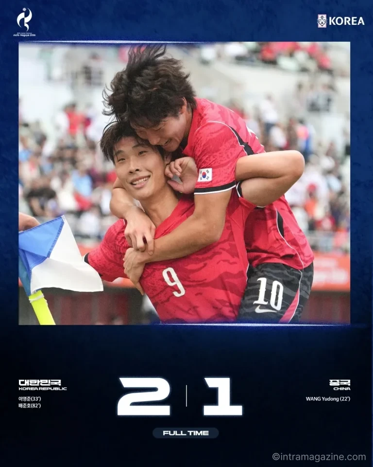 한국 중국 2대1 역전승과 배준호 아시안게임 준결승 결승골