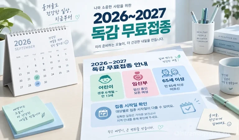 2026~2027절기 독감 무료접종은 어린이와 임신부, 65세 이상을 대상으로 순차적으로 진행되며 대상별 시작일이 다르다. (이해를 돕기 위한 AI 생성 이미지)