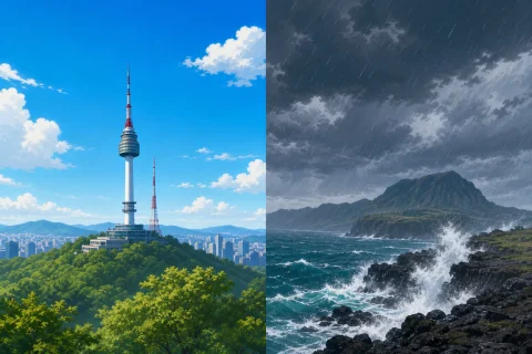 금요일 날씨, 중부는 쾌청하고 남부는 비…지역별 큰 차이