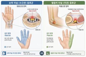 손 저림 원인, 저리는 손가락 위치로 간단히 구분하는 법