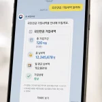카카오톡 AI 국민비서를 통해 국민연금 가입 내역을 조회하는 스마트폰 화면