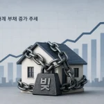 집과 늘어나는 신혼부부 대출을 상징하는 일러스트