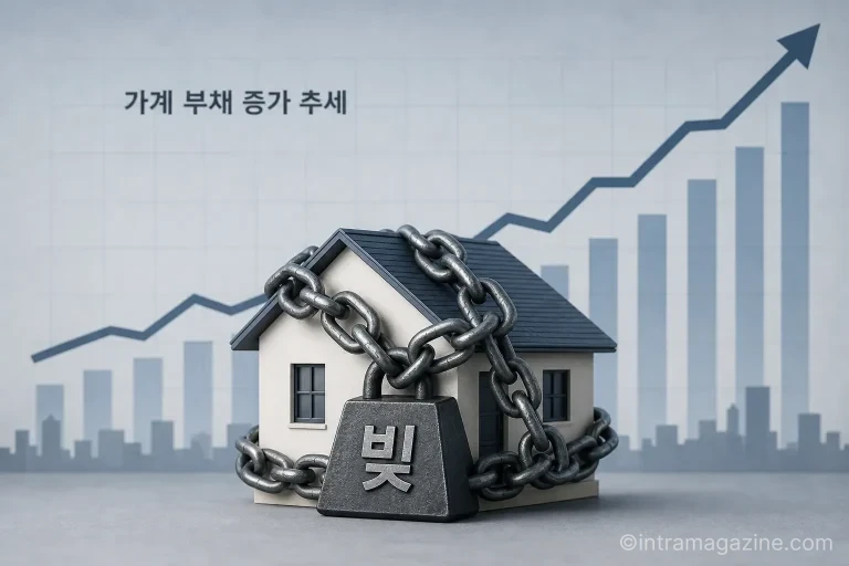 집과 늘어나는 신혼부부 대출을 상징하는 일러스트