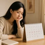 다낭난소증후군으로 인한 월경불순을 고민하는 여성