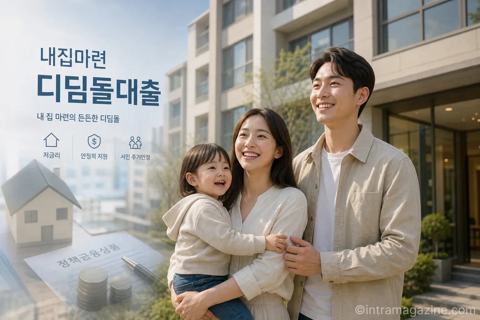 정책대출을 이용해 내 집 마련에 성공한 가족의 모습