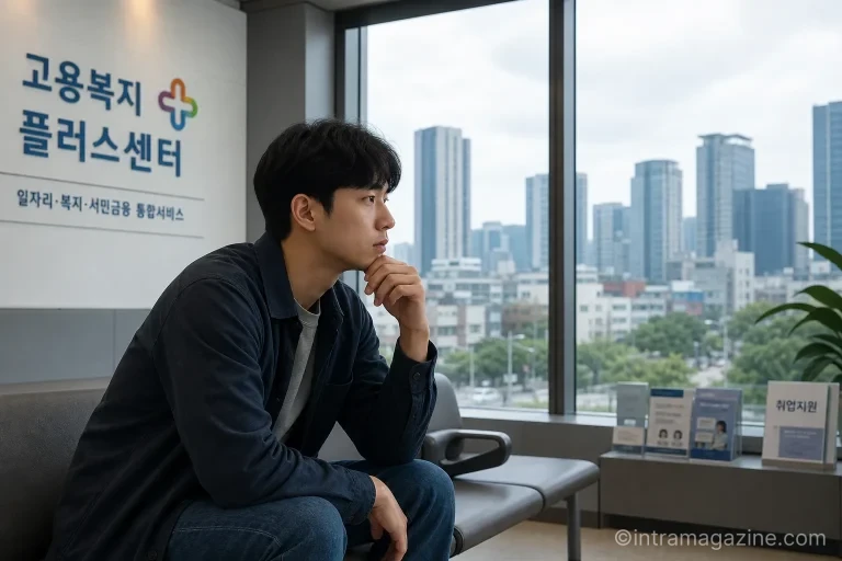 서울의 한 고용복지플러스센터에서 청년 구직자가 상담을 기다리는 모습