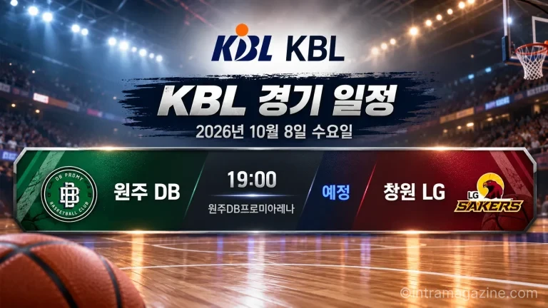 2026년 10월 8일 원주 DB 창원 LG KBL 경기 일정