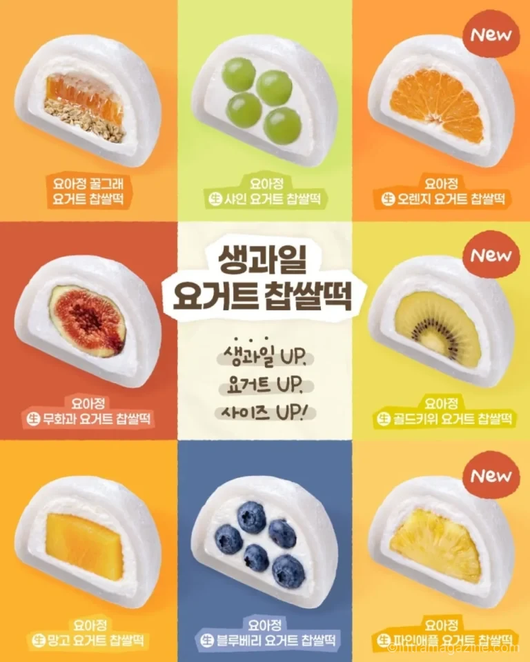 요아정 생과일 요거트 찹쌀떡 8종 라인업