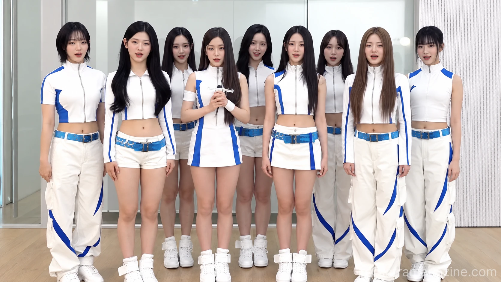 이수만 A2O엔터테인먼트 키 프로듀서가 선보인 신인 걸그룹 A2O 라이트가 데뷔곡 '니온(NEON)'으로 화려한 퍼포먼스를 선보이고 있다. (사진=연합뉴스)