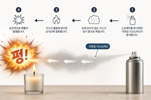 에어로졸 폭발 원리 도식