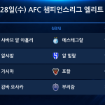 2026년 10월 28일(수) AFC 챔피언스리그 엘리트 3R 경기 일정표