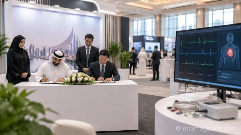 알피와 UAE 버질 병원 아부다비의 업무협약 체결 현장