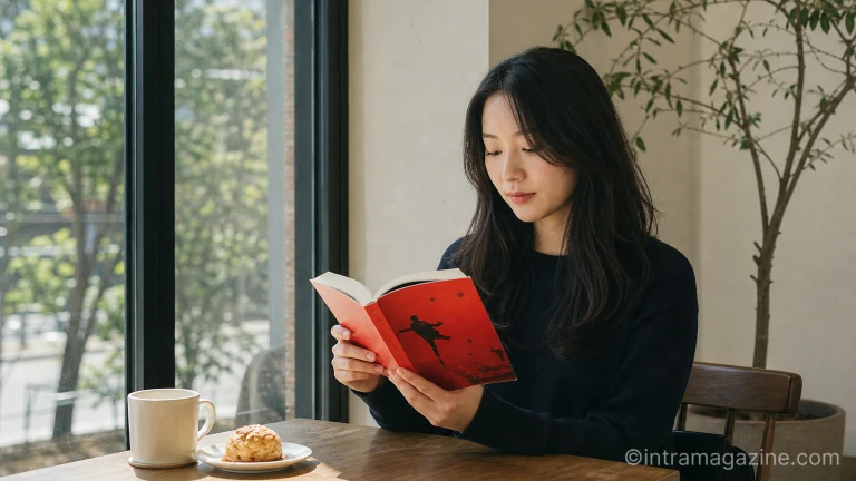 한 독자가 앤 카슨의 대표작 『빨강의 자서전』을 읽고 있다.