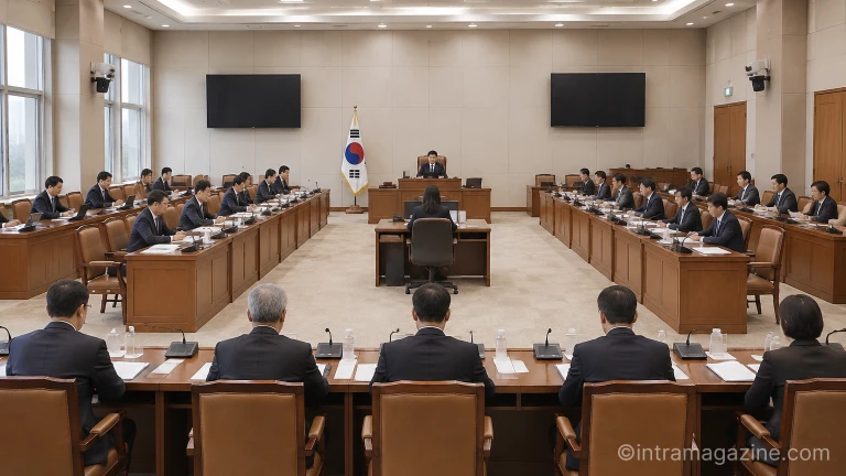 국회 상임위원회 국정감사장 회의실 전경