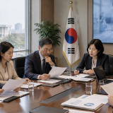 바이오헬스 규제 혁신 회의를 진행하는 정부 관계자들의 모습