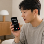 스마트폰 챗GPT 앱에서 챗GPT 보이스 음성 대화 기능을 사용하는 모습