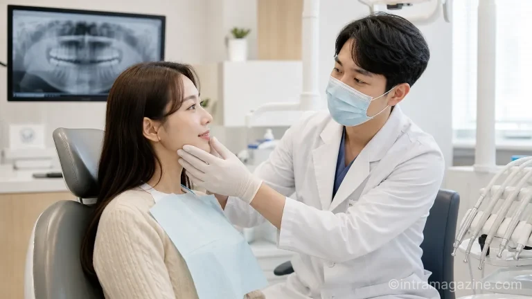 치과에서 미용시술에 대해 상담받는 모습