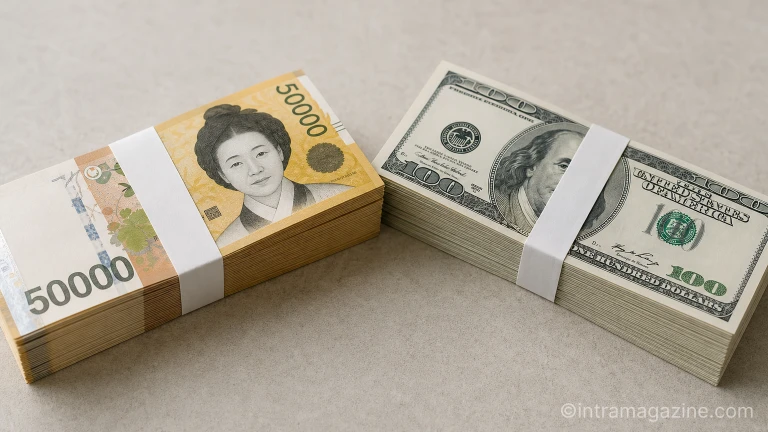 원화와 달러화 지폐