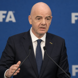 FIFA 기자회견장에서 연설하는 잔니 인판티노 회장
