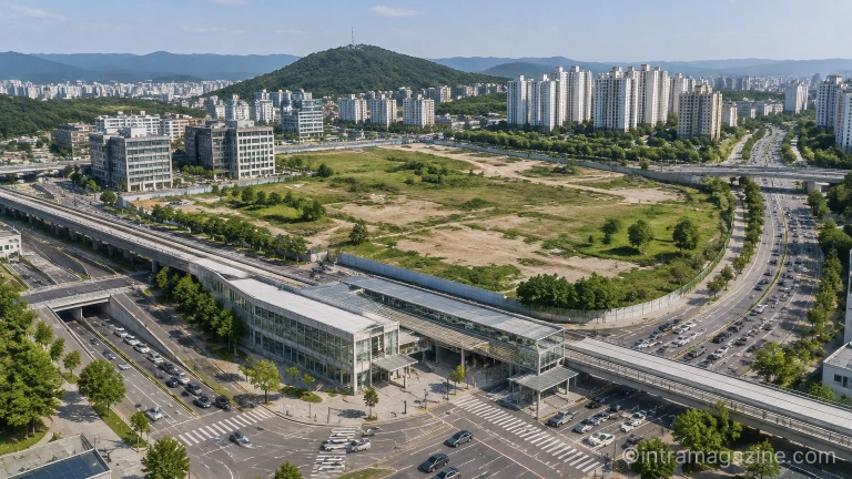 복정역 주변 광역 교통망과 개발 부지 전경