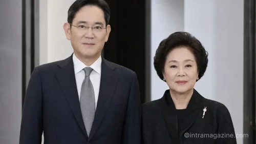 공식 행사에 참석한 이재용 삼성전자 회장과 홍라희 삼성미술관 리움 명예관장