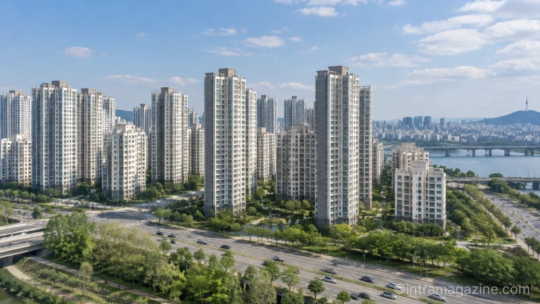 송파구 일대에 위치한 대규모 아파트 단지 건물 외관