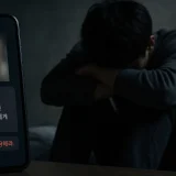 나체 사진 유포 협박과 불법 사채의 위험성을 암시하는 이미지.