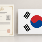 항공 관련 국가전문자격증 모형과 태극기 도안 비교