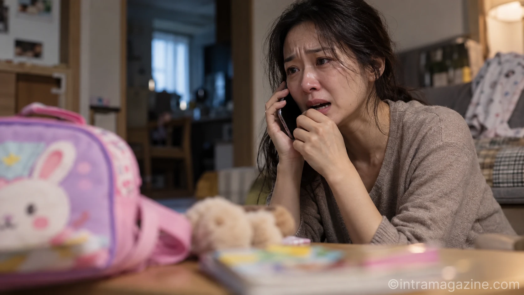 아이 어머니는 15분간 통화하며 딸의 안전을 지켜달라고 호소했다고 주장했다 (사진 - AI 생성)