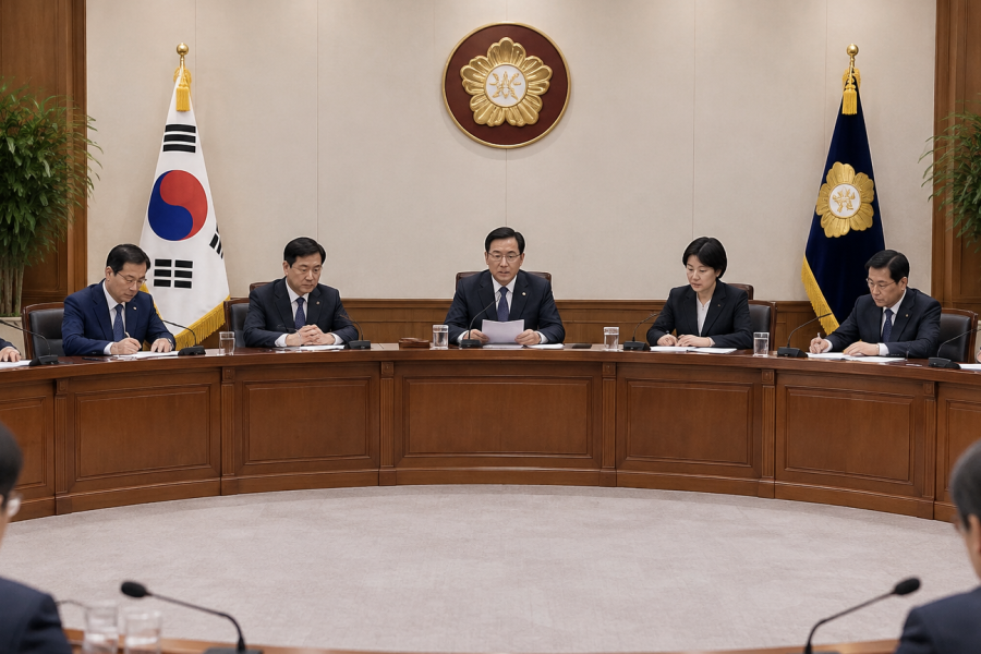 국회 최고위원회의실에 참석한 지도부 인사들의 전경