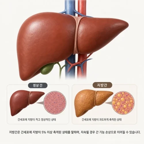 지방간 위험을 나타내는 간 일러스트