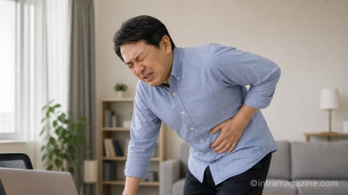 옆구리 통증을 호소하는 남성