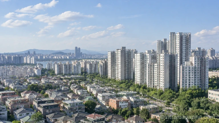 도심 속 아파트 단지와 주거 지역 전경