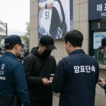 프로야구 포스트시즌 암표 현장 단속 모습