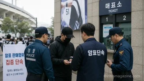 프로야구 포스트시즌 암표 현장 단속 모습