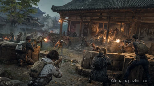 배틀그라운드 신규 PvE 모드 'SLB: 새벽을 깨우는 자들'의 전투 장면